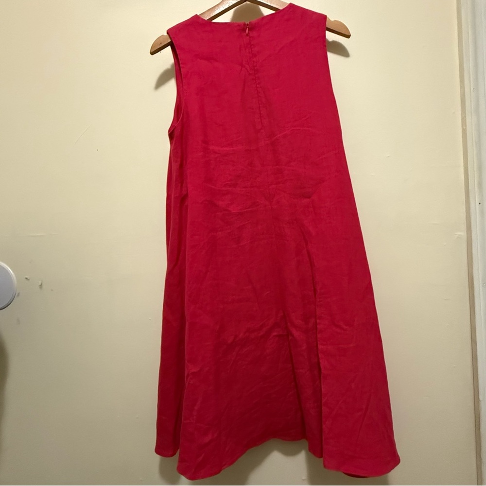 Anthropologie Maeve Melbourne Linen Summer Swing Dress Pink - Picture 4 of 6